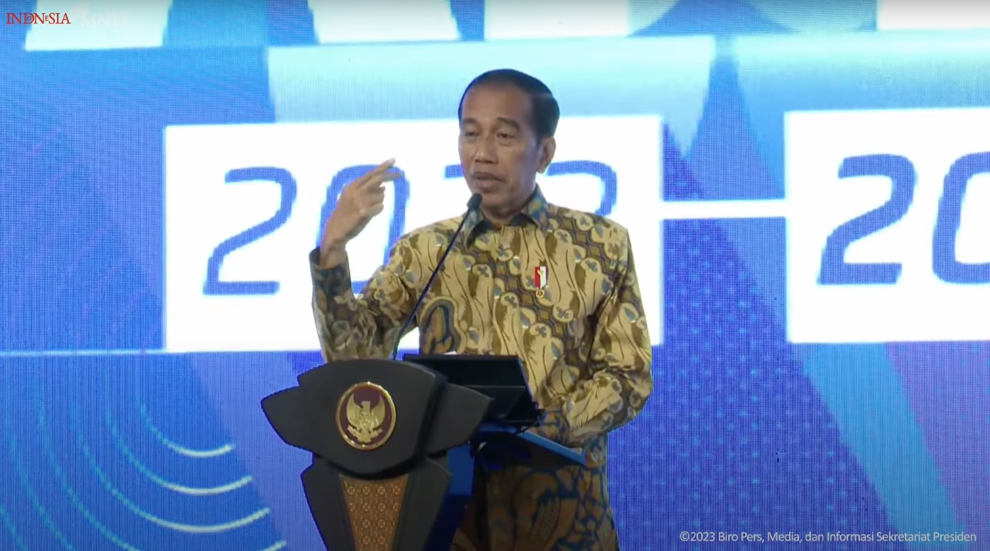Presiden Jokowi Hadiri Pengukuhan Pengurus DPN APINDO Periode 2023-2028 di Kempinski